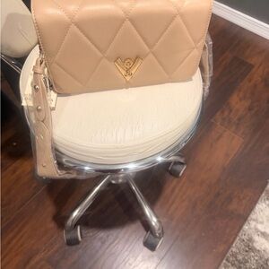 Beige Quilted Crossbody Bag